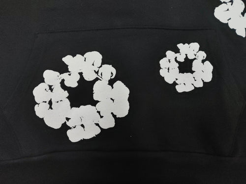 DENIM TEARS HOODIE BLACK AND WHITE